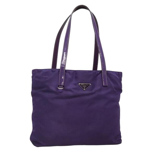 PRADA Tote Bag Nylon Purple Silver - Picture 1 of 12